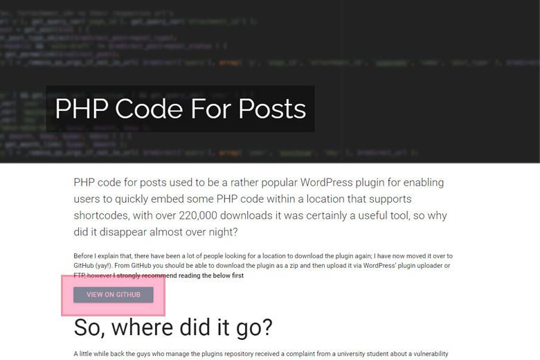 WordPressで固定ページや投稿ページでPHPコードを実装できるプラグイン「PHP Code For Posts」の設定方法